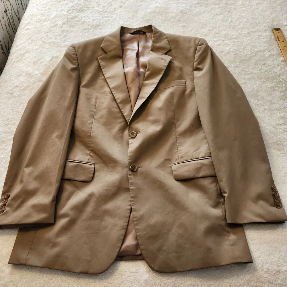 Jos. A. Bank Mens Light Brown Cotton Blend Sport Coat Blazer Jacket Size 41R